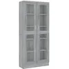 Image de vidaXL Armoire Ã  vitrine Sonoma gris 82,5x30,5x185,5cm Bois ingÃ©nierie