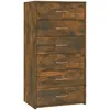 Image de Buffet Design Minimaliste avec 6 Tiroirs ChÃªne FumÃ© 50x34x96 cm Bois ComposÃ©