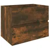 Image de Vidaxl Armoire De Lavabo ChÃªne FumÃ© 60x38,5x45 Cm Bois D'ingÃ©nierie
