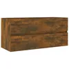 Image de Vidaxl Armoire De Lavabo ChÃªne FumÃ© 100x38,5x45 Cm Bois D'ingÃ©nierie