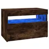 Image de vidaXL Meuble TV avec lumiÃ¨res LED ChÃªne fumÃ© 60x35x40 cm