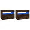 Image de Vidaxl Meubles Tv 2 Pcs Avec LumiÃ¨res Led ChÃªne FumÃ© 60x35x40 Cm