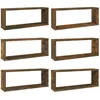 Image de vidaXL ÃtagÃ¨res murales cube 6 pcs ChÃªne fumÃ© 60x15x23 cm Bois