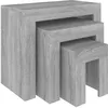 Image de vidaXL Tables basses gigognes 3 pcs Sonoma gris Bois d'ingÃ©nierie