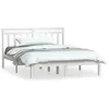 Image de vidaXL Cadre de lit Blanc Bois de pin massif 140x190 cm