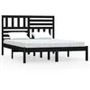 Image de vidaXL Cadre de lit Noir Bois de pin massif 140x190 cm