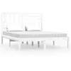 Image de vidaXL Cadre de lit Blanc Bois de pin massif 140x200 cm
