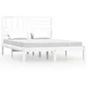 Image de vidaXL Cadre de lit Blanc Bois de pin massif 160x200 cm
