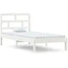 Image de vidaXL Cadre de lit Blanc Bois massif 90x190 cm Simple