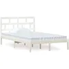 Image de vidaXL Cadre de lit Blanc Bois de pin massif 120x200 cm