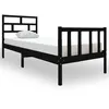 Image de vidaXL Cadre de lit Noir Bois de pin massif 75x190 cm Petit simple