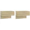 Image de vidaXL Tables de chevet murales 2 pcs ChÃªne sonoma Bois d'ingÃ©nierie