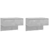 Image de vidaXL Tables de chevet murales 2 pcs Gris bÃ©ton Bois d'ingÃ©nierie