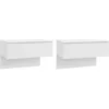 Image de vidaXL Tables de chevet murales 2 pcs Blanc brillant Bois d'ingÃ©nierie