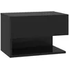 Image de vidaXL Table de chevet murale Noir Bois d'ingÃ©nierie