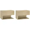 Image de vidaXL Tables de chevet murales 2 pcs ChÃªne sonoma Bois d'ingÃ©nierie