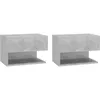 Image de Cabinets de Nuit Muraux Gain de Place Gris BÃ©ton 2 pcs Bois ComposÃ©