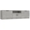 Image de Meuble TV bois contreplaquÃ© 140x35x40 cm Gris BÃ©ton