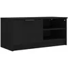 Image de vidaXL Meuble TV Noir 80x35x36,5 cm Bois d'ingÃ©nierie