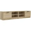 Image de Ensemble De 2 Meubles Tv En ChÃªne Sonoma 80x35x36,5 Cm Bois ContreplaquÃ© Rangement Design