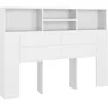 Image de vidaXL Armoire de tÃªte de lit Blanc 140x19x103,5 cm