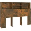Image de Vidaxl Armoire De TÃªte De Lit ChÃªne FumÃ© 140x19x103,5 Cm