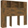 Image de Vidaxl Armoire De TÃªte De Lit ChÃªne FumÃ© 120x18,5x102,5 Cm