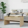 Image de Table Basse avec Plateau Relevable Rangement Hauteur RÃ©glable Table de Salon 80x50,5x41,5 cm