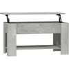 Image de Table basse 1 plateau relevable gris bÃ©ton 101 x 49 x 52 cm avec rangement design moderne