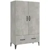 Image de vidaXL Buffet Gris bÃ©ton 70x31x115 cm Bois d'ingÃ©nierie