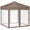 Image de Vidaxl Tente De RÃ©ception Pliable Avec Parois Taupe 2x2 M