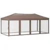 Image de Vidaxl Tente De RÃ©ception Pliable Avec Parois Taupe 3x6 M