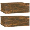 Image de Vidaxl Tables De Chevet Flottantes 2 Pcs ChÃªne FumÃ© 40x30x15 Cm