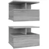 Image de vidaXL Tables de chevet flottantes 2 pcs Sonoma gris 40x31x27 cm