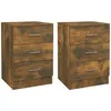 Image de vidaXL Tables de chevet 2 pcs ChÃªne fumÃ© 38x35x56 cm Bois d'ingÃ©nierie