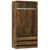 Image de vidaXL Garde-robe ChÃªne fumÃ© 100x50x200 cm Bois d'ingÃ©nierie