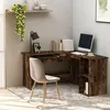 Image de vidaXL Bureau d'angle chÃªne fumÃ© 120x140x75 cm bois d'ingÃ©nierie
