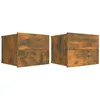 Image de vidaXL Tables de chevet 2 pcs ChÃªne fumÃ© 40x30x30 cm Bois d'ingÃ©nierie