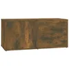 Image de vidaXL Meuble TV ChÃªne fumÃ© 80x34x36 cm Bois d'ingÃ©nierie