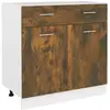 Image de Vidaxl Armoire De Plancher Ã Tiroir ""Lyon"" ChÃªne FumÃ© 80x46x81,5 Cm