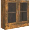 Image de Vidaxl Armoire Ã Vitrine ChÃªne FumÃ© 82,5x30,5x80 Cm Bois D'ingÃ©nierie
