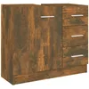 Image de vidaXL Armoire de lavabo ChÃªne fumÃ© 63x30x54 cm Bois d'ingÃ©nierie