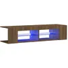 Image de vidaXL Meuble TV avec lumiÃ¨res LED ChÃªne marron 135x39x30 cm
