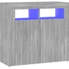 Image de vidaXL Buffet avec lumiÃ¨res LED Sonoma gris 80x35x75 cm