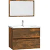 Image de vidaXL Ensemble de meubles de salle de bain 2 pcs ChÃªne fumÃ© Bois