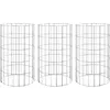 Image de Vidaxl Lit SurÃ©levÃ© Ã Gabion Circulaire 3 Pcs Acier GalvanisÃ© Ã30x50cm