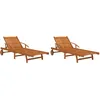 Image de Vidaxl Chaises Longues 2 Pcs Bois D'acacia Solide