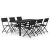 Image de Vidaxl Ensemble De Salle Ã Manger De Jardin 7 Pcs Gris Et Noir