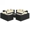 Image de Vidaxl Salon De Jardin 9 Pcs Avec Coussins RÃ©sine TressÃ©e Noir