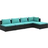 Image de Vidaxl Salon De Jardin 5 Pcs Avec Coussins RÃ©sine TressÃ©e Noir